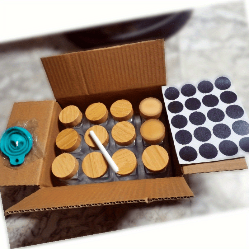 12pcs Glass Spice Jars Set for Kitchen Storage Salt Pepper Shakers Organizers