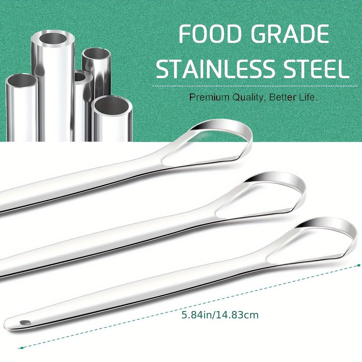 Нержавеющая сталь язык скребок гигиена полости рта удаление неприятного запаха 1/3шт