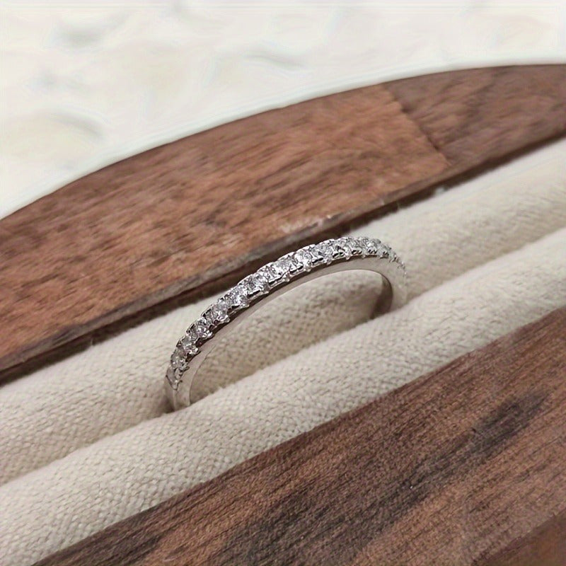 Moissanite Engagement Ring 0.1ct Sterling Silver Y2K Style Wedding Jewelry