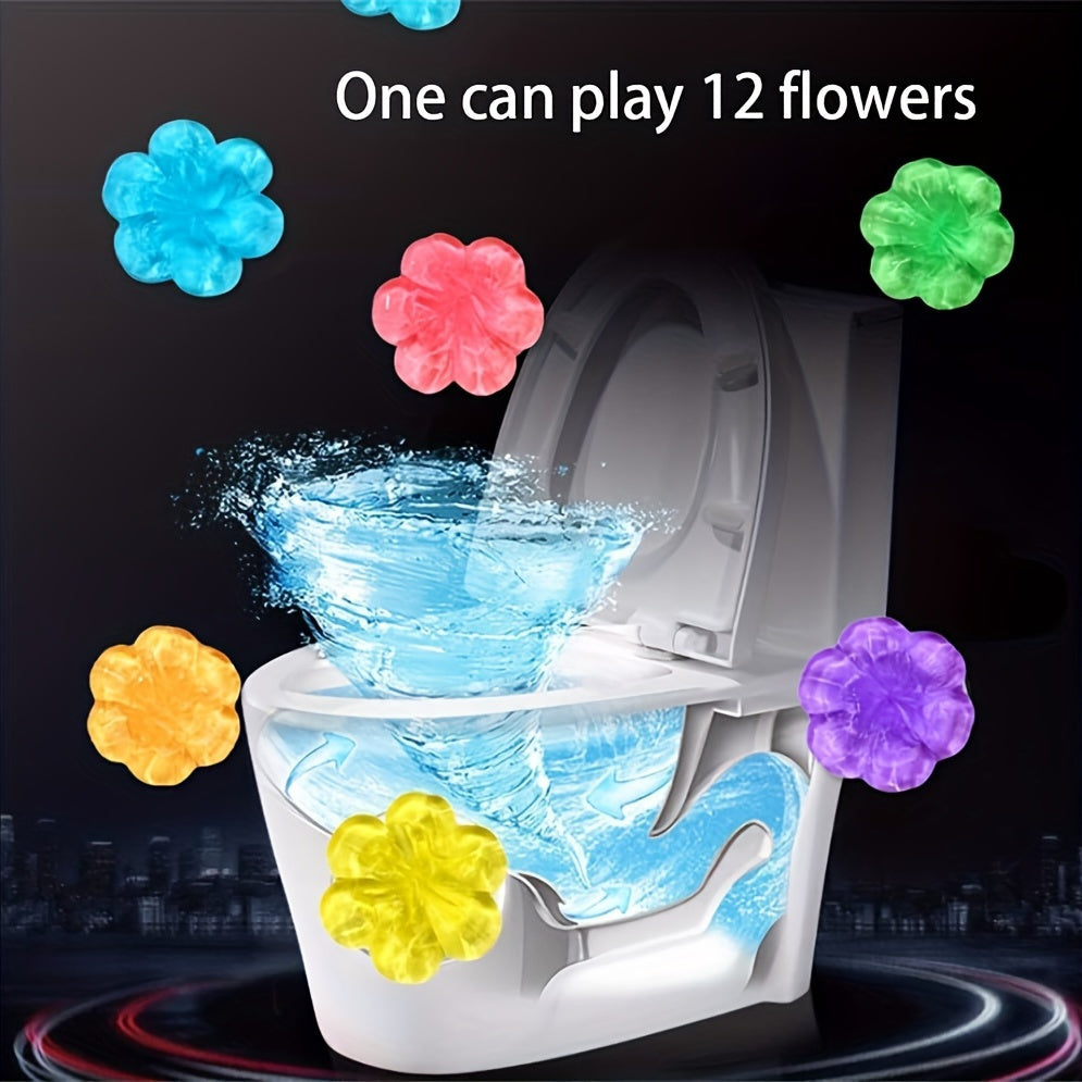 Scented Toilet Gel Stamp Kit with Air Freshener Flowers for Bathroom Use
