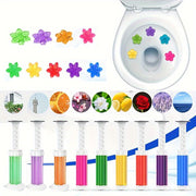 Scented Toilet Gel Stamp Kit with Air Freshener Flowers for Bathroom Use