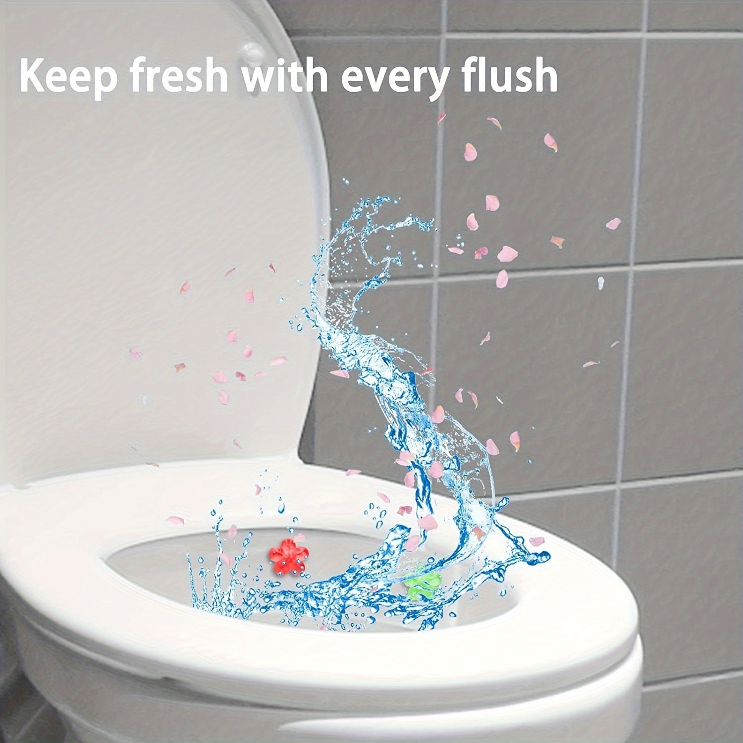 Scented Toilet Gel Stamp Kit with Air Freshener Flowers for Bathroom Use