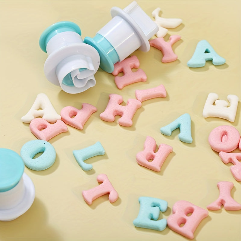 Set of 26 Alphabet and Number Cookie Fondant Cutters for Baking and Cake Decorating
