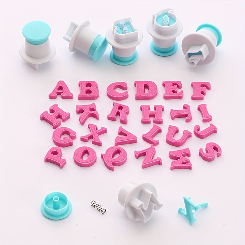 Set of 26 Alphabet and Number Cookie Fondant Cutters for Baking and Cake Decorating