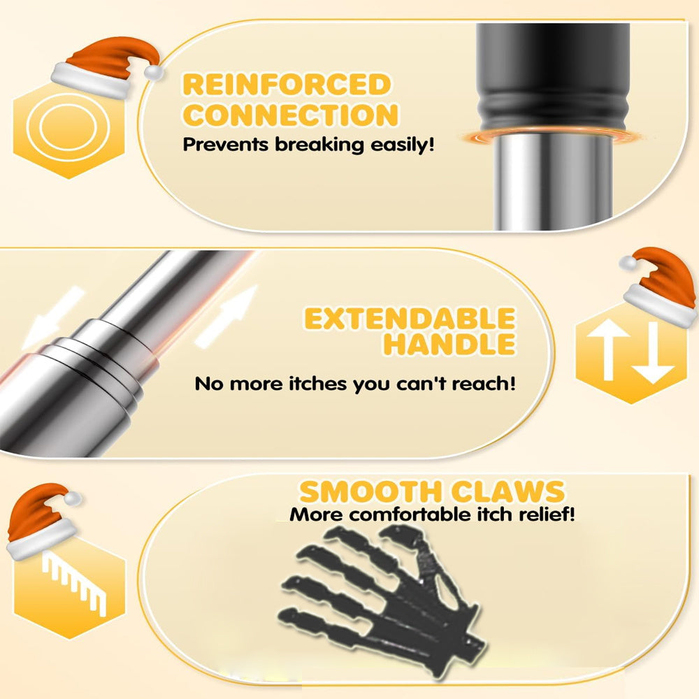 Stainless Steel Telescopic Back Scraper with Rubber Handle for Massage and Relief