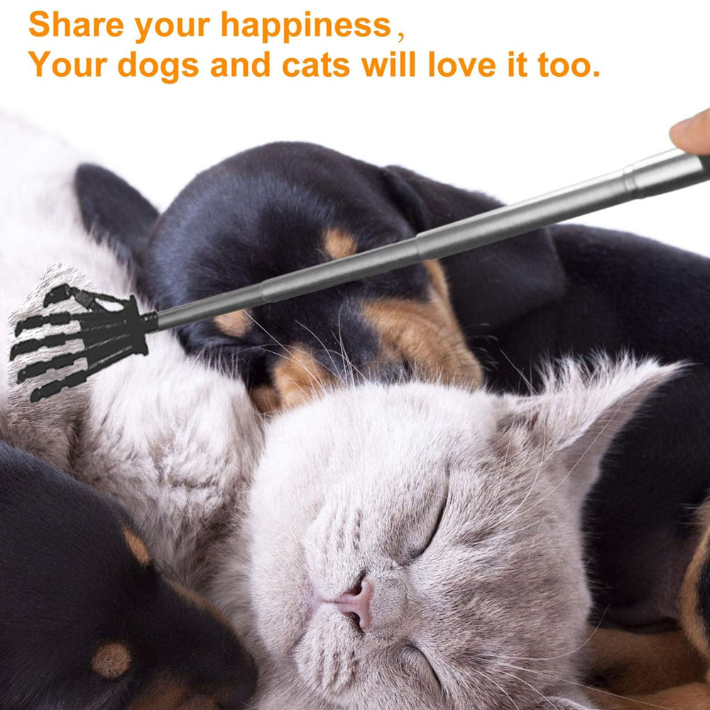 Stainless Steel Telescopic Back Scraper with Rubber Handle for Massage and Relief