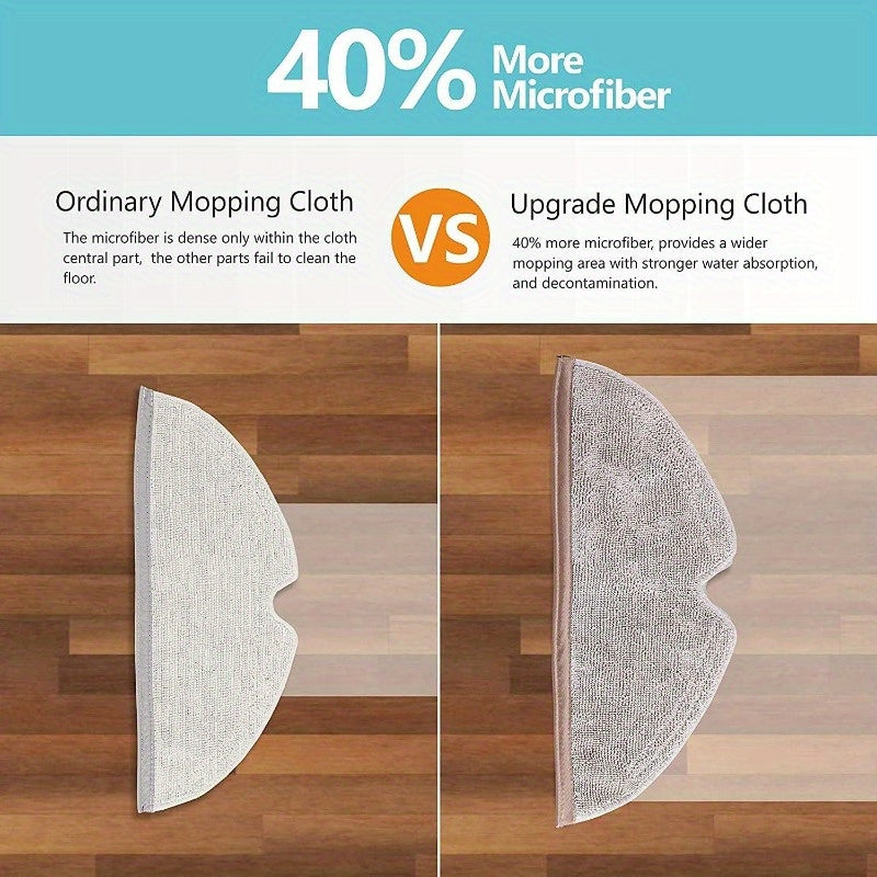 Съемные щетки для пыли из моющегося материала - Набор из 8 ультратонких микрофибровых насадок для мытья для Roborock S5, S5 Max, S6, S6 MaxV, E4, S6 Pure, E5, E35, E2, E25, Q7, Q7Max роботизированных пылесосов