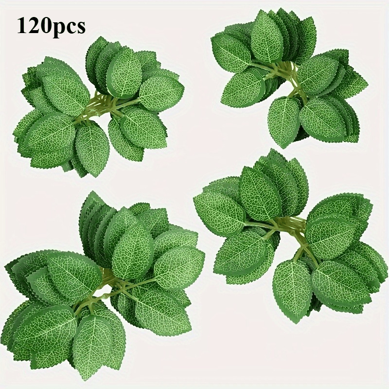 Artificial Rose Leaves Set 120 Lifelike for Weddings Floral Arrangements Decorations