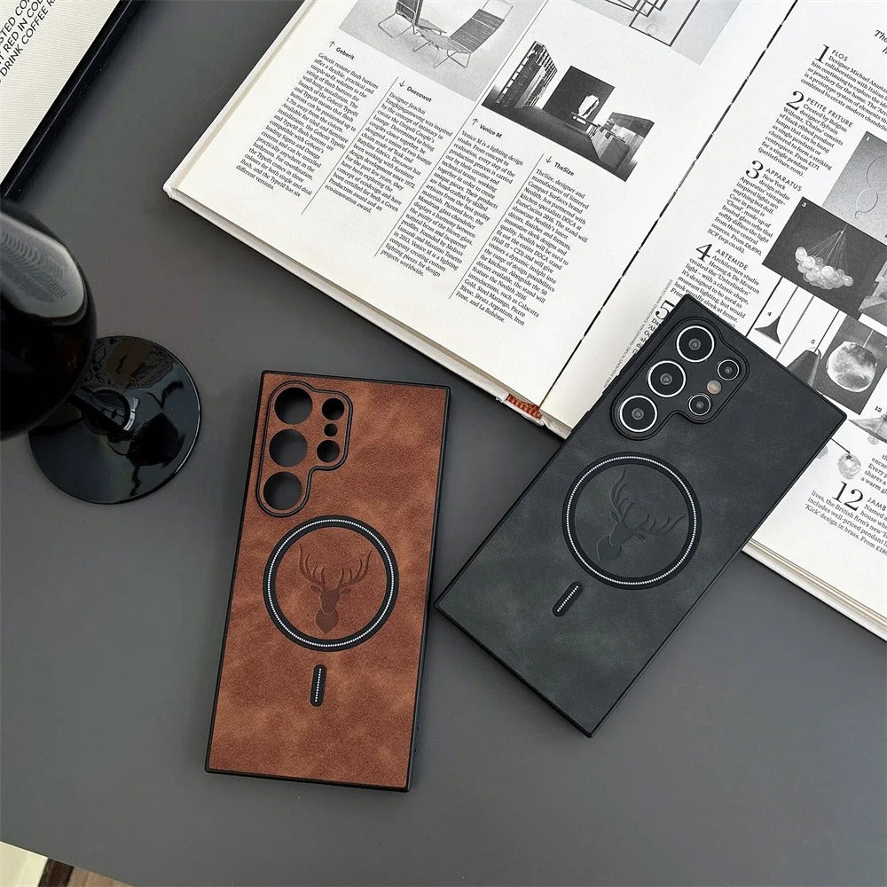 Faux Leather Wireless Charging Phone Case for Galaxy S and Note 20 Series