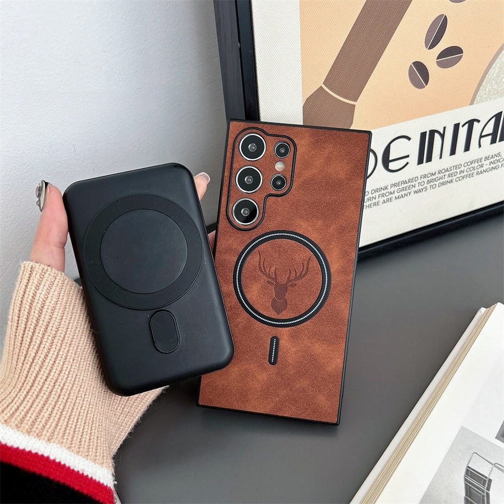 Faux Leather Wireless Charging Phone Case for Galaxy S and Note 20 Series