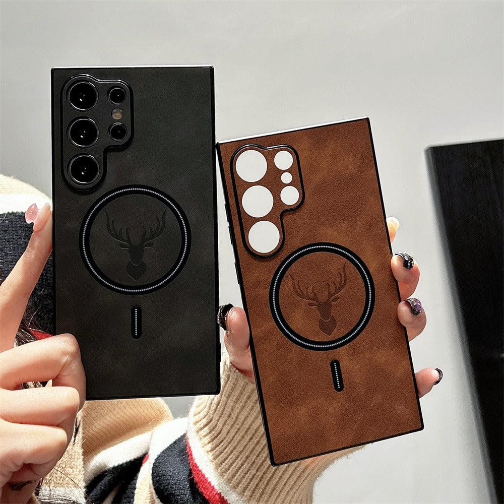 Faux Leather Wireless Charging Phone Case for Galaxy S and Note 20 Series