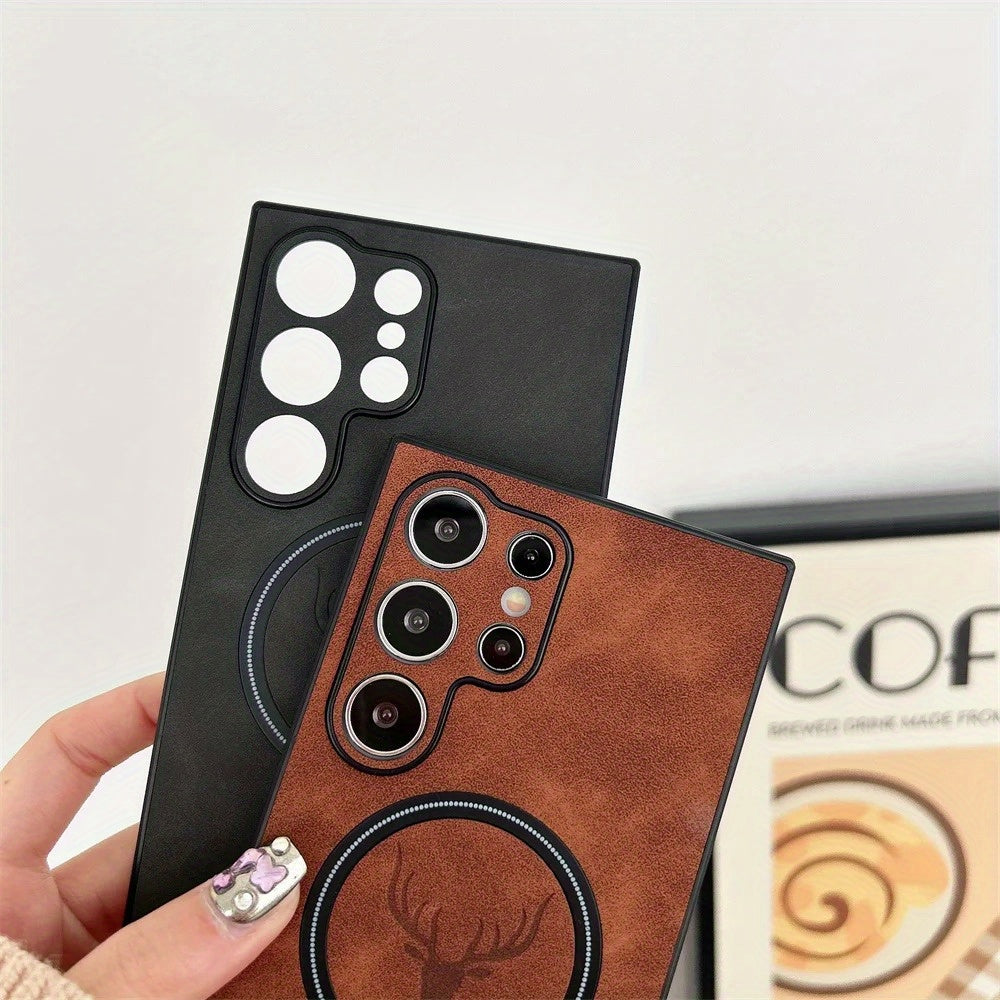 Faux Leather Wireless Charging Phone Case for Galaxy S and Note 20 Series