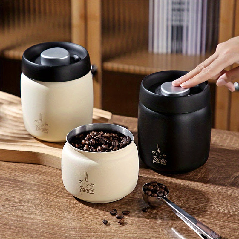 Stainless Steel Coffee Canister Vacuum Sealed Storage Jar for Coffee Beans