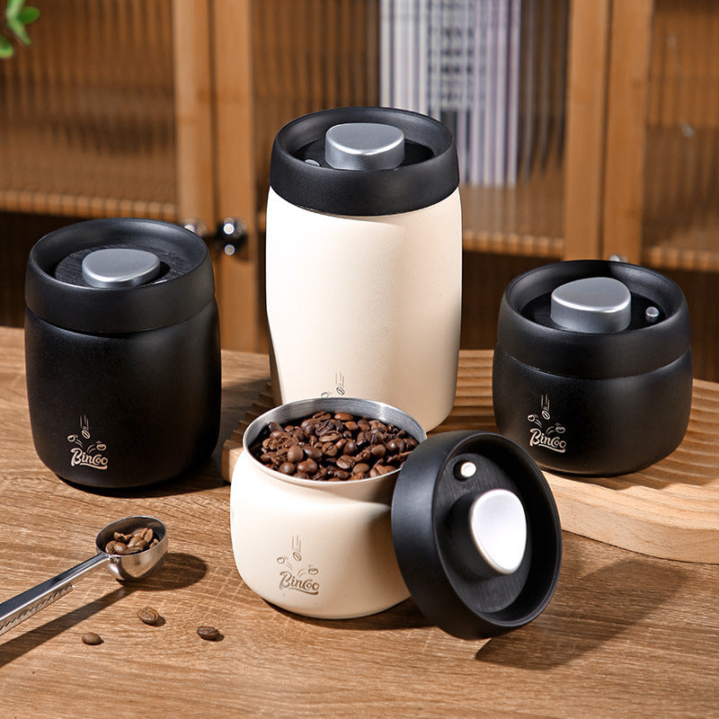Stainless Steel Coffee Canister Vacuum Sealed Storage Jar for Coffee Beans