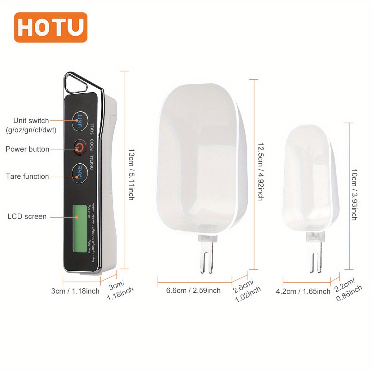 Cuchara medidora digital portátil para mediciones precisas en gramos y onzas