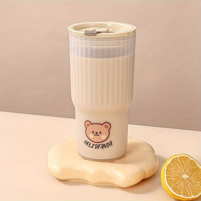 Cute Plastic Water Bottle for Kids Leak-Proof Travel Tumbler with Handle