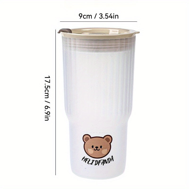 Cute Plastic Water Bottle for Kids Leak-Proof Travel Tumbler with Handle