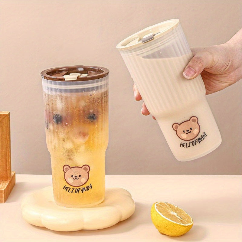 Cute Plastic Water Bottle for Kids Leak-Proof Travel Tumbler with Handle