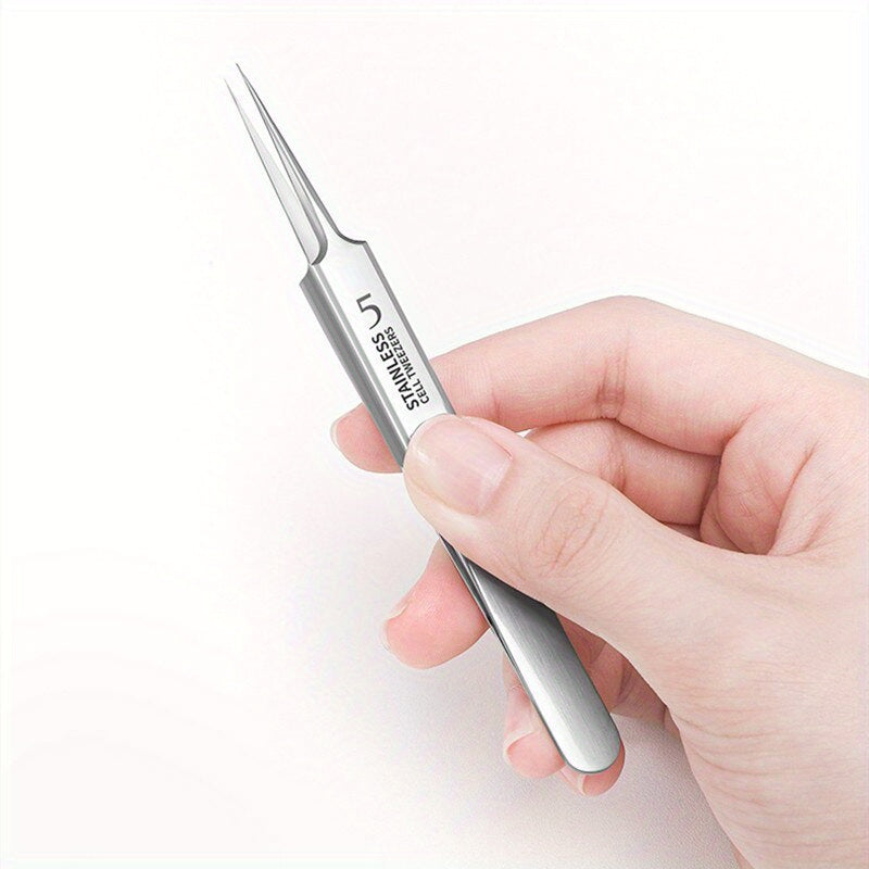 High Quality Stainless Steel Clip Tweezer Set Long Needle For Salon or Home