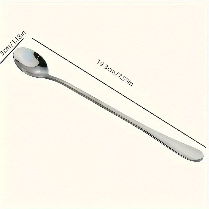Stainless Steel Long-Handled Spoon for Iced Tea Coffee and Ice Cream