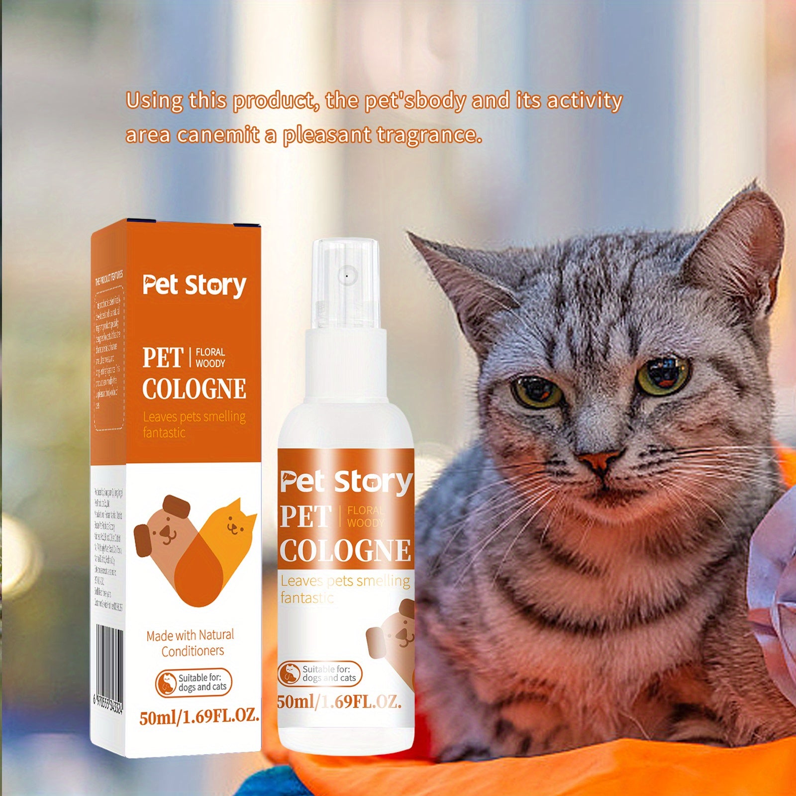 Pet Cologne Spray for Cats and Dogs Lavender Citrus Scent 1.69oz Natural Ingredients