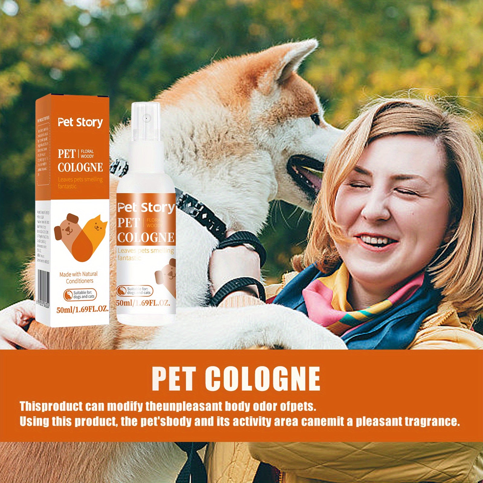 Pet Cologne Spray for Cats and Dogs Lavender Citrus Scent 1.69oz Natural Ingredients