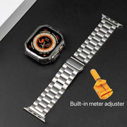 Stainless Steel Smartwatch Strap for Apple Watch S7 S8 S9 with Folding Buckle and TPU Cover