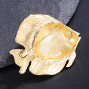 Women's Ocean Blue Halibut Brooch for Coats and Sweaters