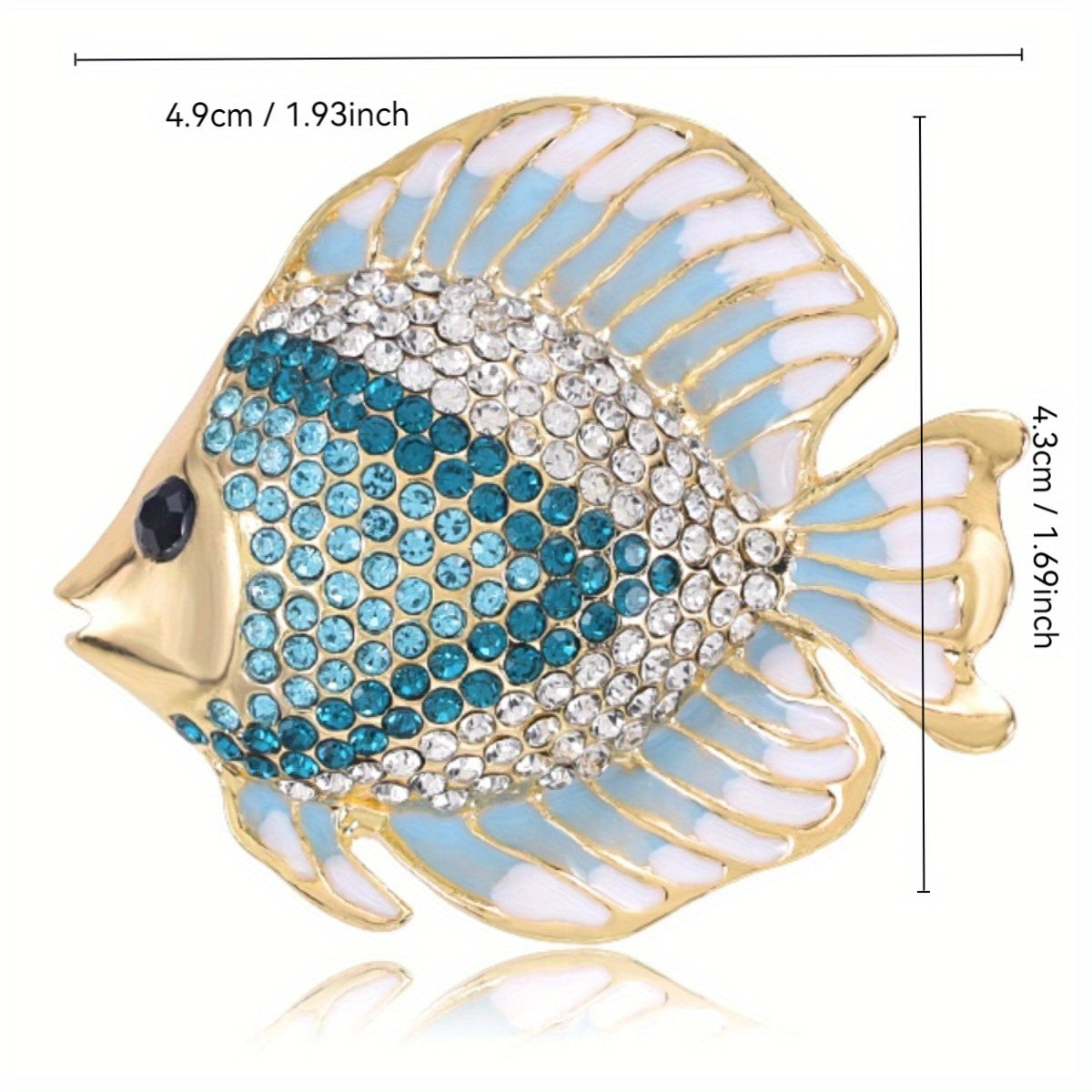 Women's Ocean Blue Halibut Brooch for Coats and Sweaters