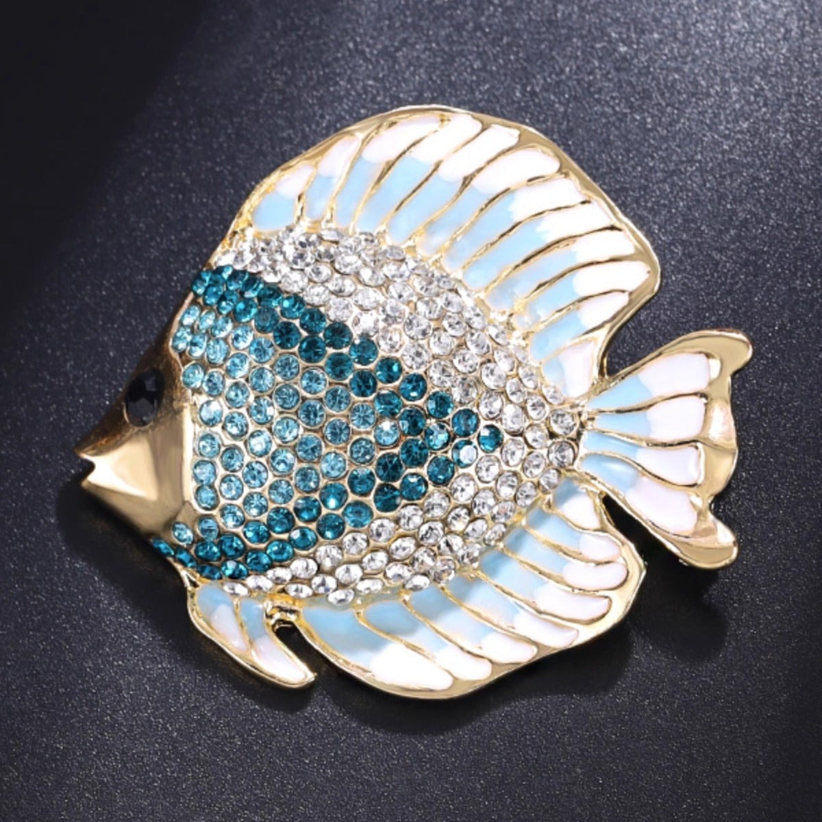 Women's Ocean Blue Halibut Brooch for Coats and Sweaters