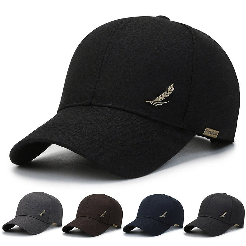Gorra de béisbol para hombres y mujeres, logo de trigo, 100% poliéster, protección solar, para viajes, negro, gris, marrón, azul marino