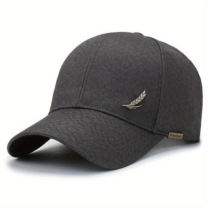 Gorra de béisbol para hombres y mujeres, logo de trigo, 100% poliéster, protección solar, para viajes, negro, gris, marrón, azul marino