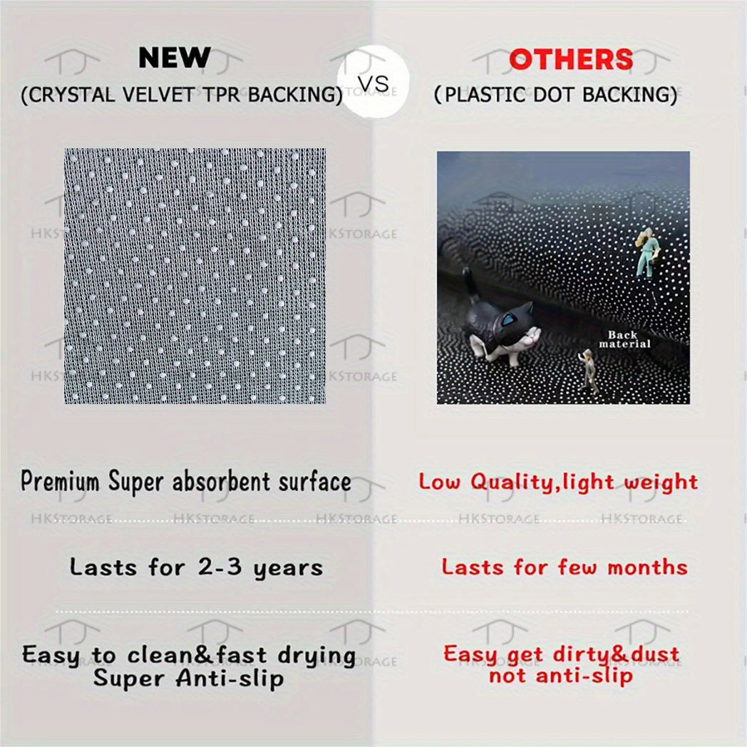 Afrika ilhomlangan ayol dizayni bilan turli joylarda foydalanish uchun mo'ljallangan, sirpanmaydigan va yuvilishi mumkin bo'lgan kutib olish matosi, bir nechta o'lchamlarda mavjud.