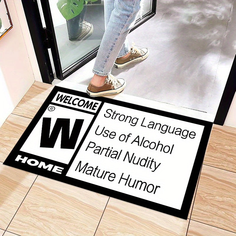 Фланелевый коврик для двери с принтом уютных букв — нескользящий, легко чистящийся коврик для прихожей, для украшения дома