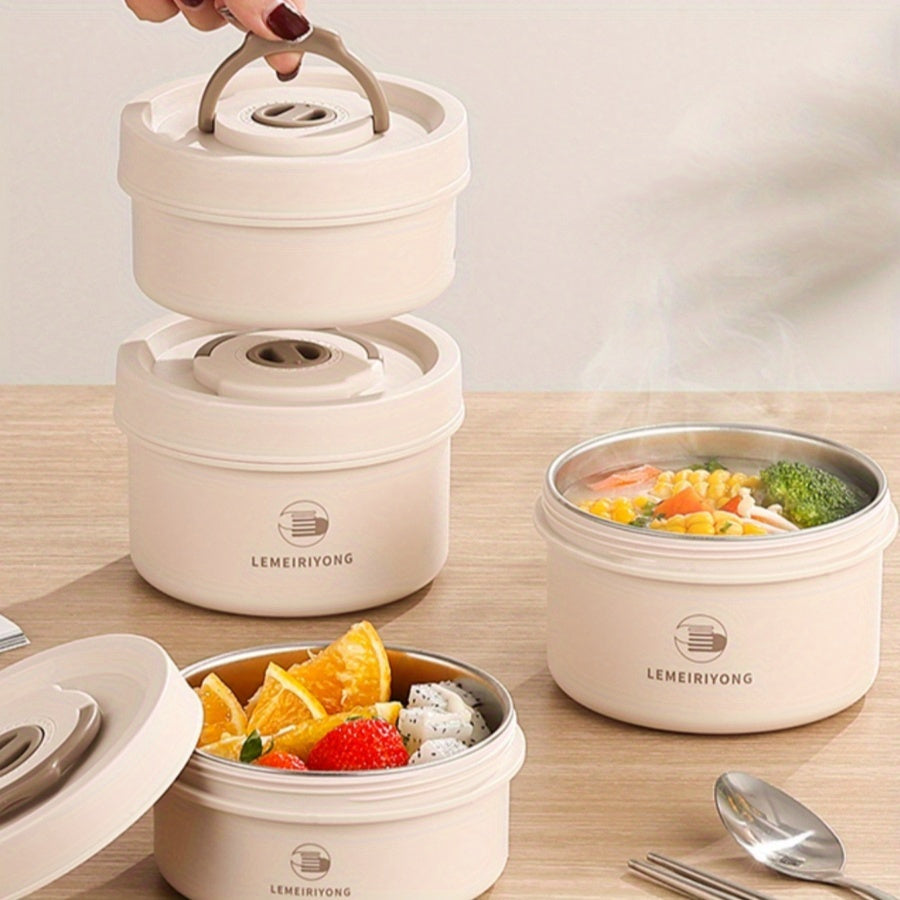 Stainless Steel Insulated Lunch Box for Office and School Microwave Safe Bento with Compartments