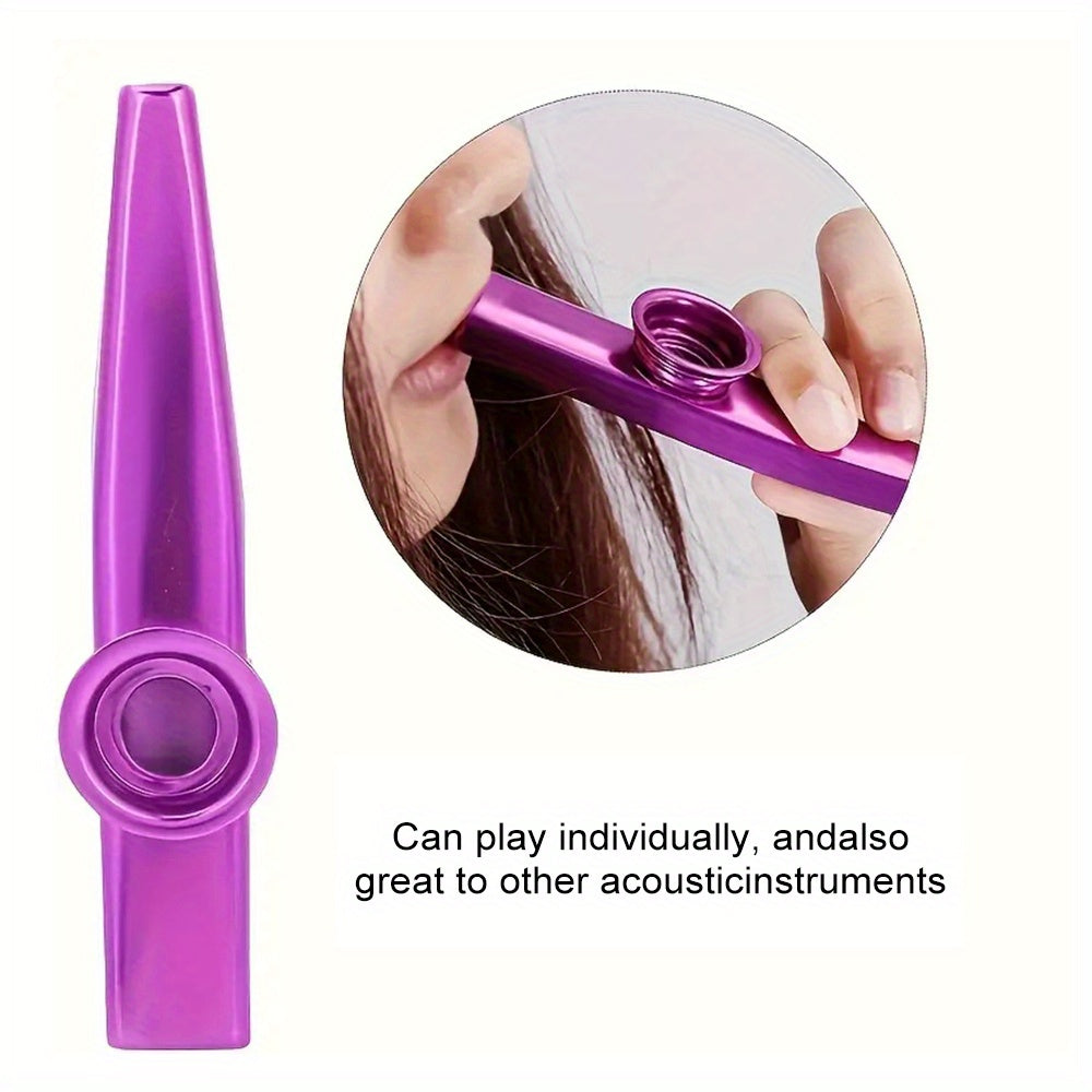 Золотой алюминиевый казу для игры на гитаре с мембраной и диафрагмами