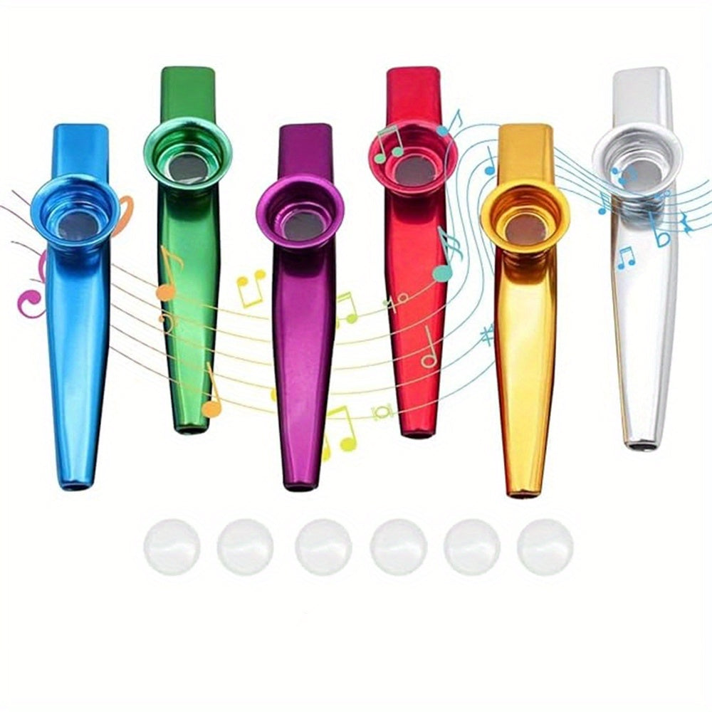 Золотой алюминиевый казу для игры на гитаре с мембраной и диафрагмами