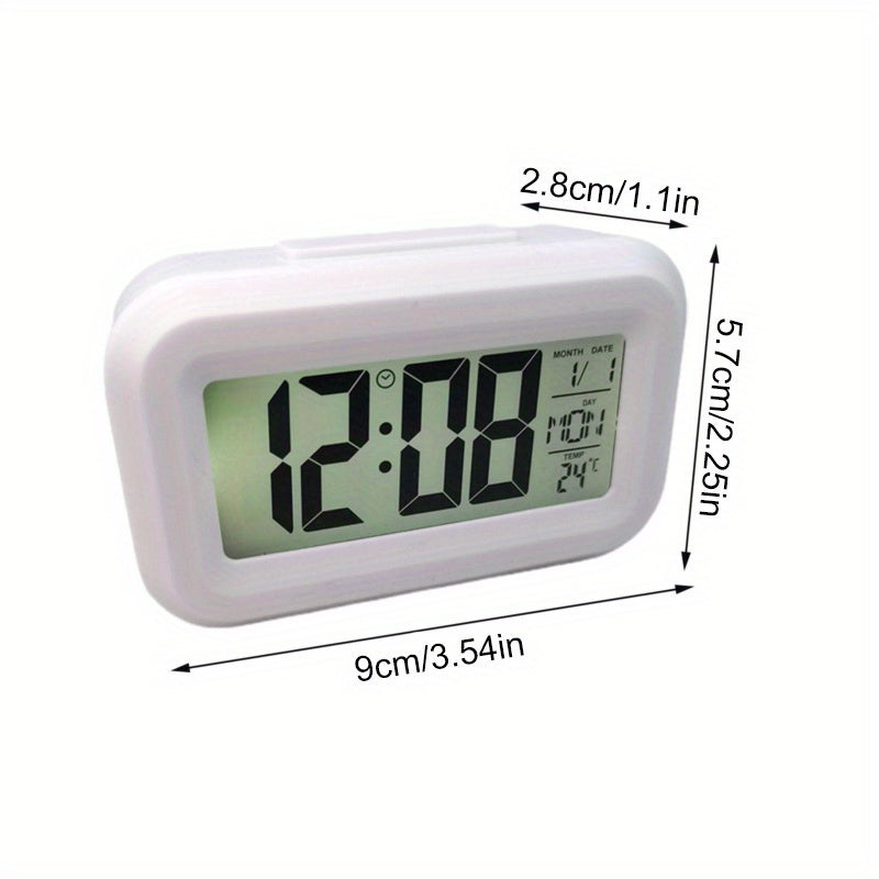Digital Alarm Clock with Night Light Music Snooze Calendar and Thermometer
