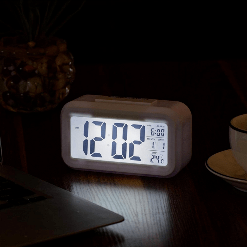 Digital Alarm Clock with Night Light Music Snooze Calendar and Thermometer