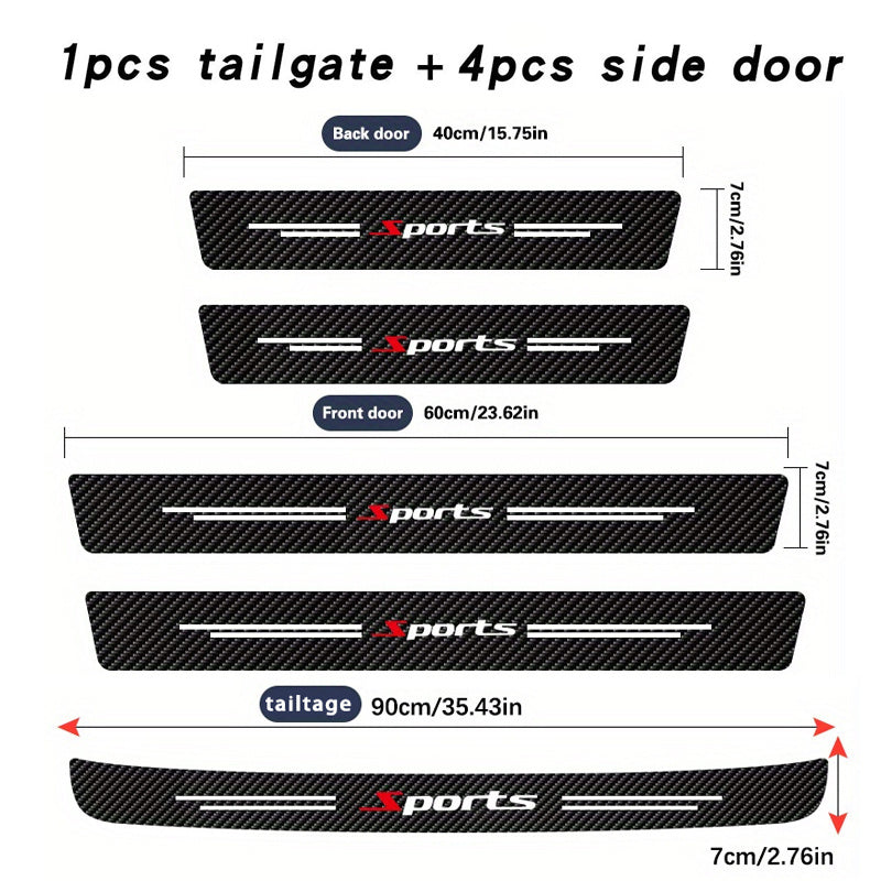 Protectores de umbral de fibra de carbono con acabado mate, autoadhesivos y resistentes a los arañazos para todos los coches