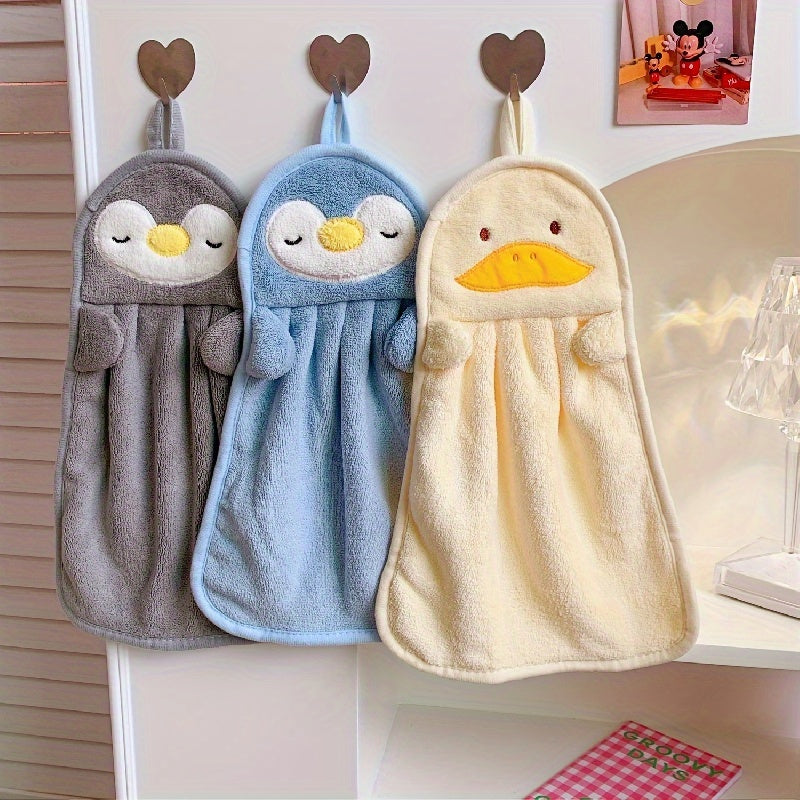3-Pack Cartoon Animal Shaped Hand Towels Soft Coral Fleece 1000gsm Fade Resistant
