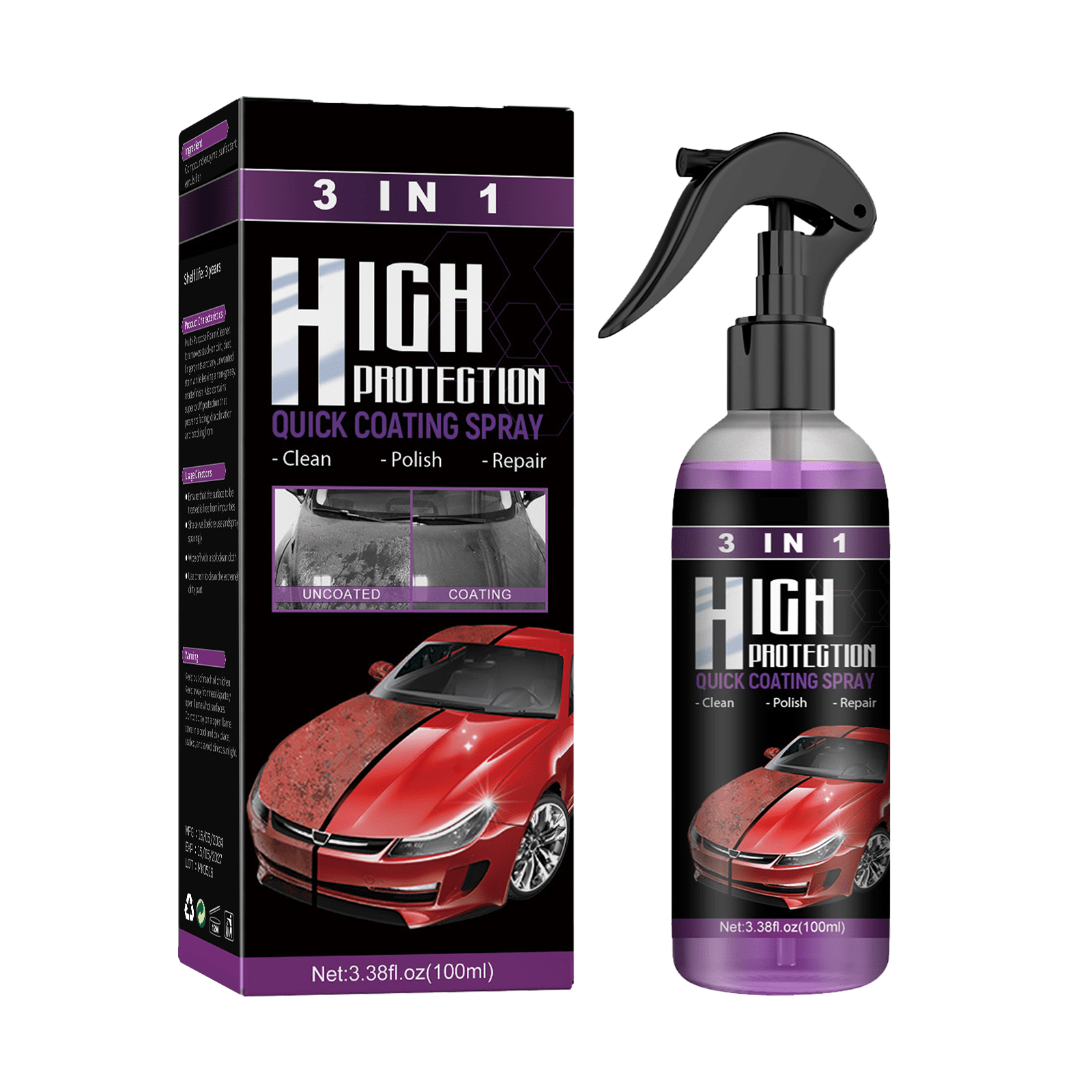 Полупорция 100 мл многофункциональный пенистый очиститель для салона автомобиля глубокая очистка