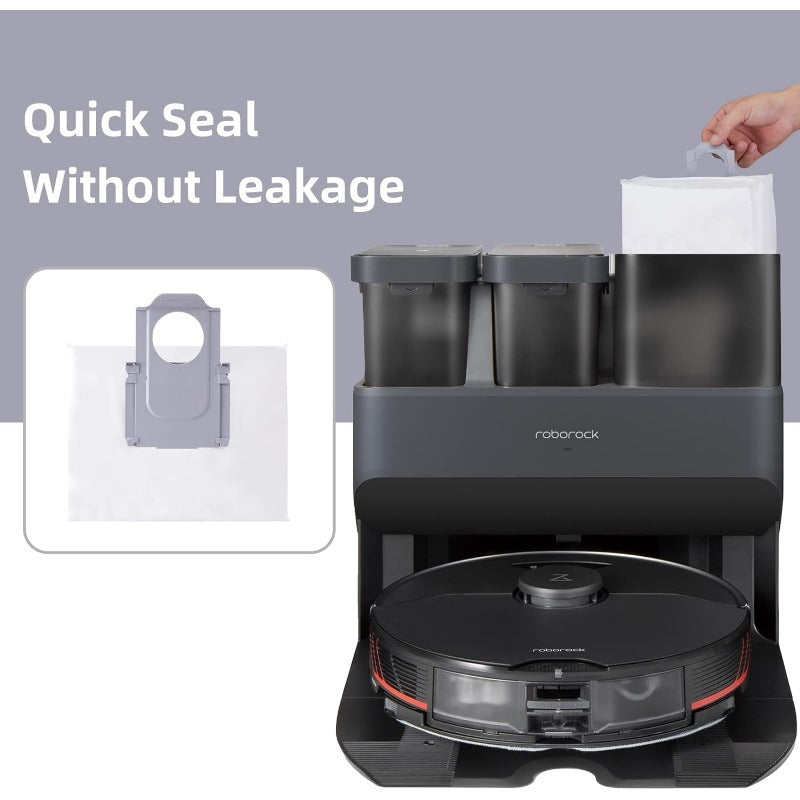 Set of 16 Large 3L Disposable Dust Bags for Robot Vacuum with Self-Cleaning Base