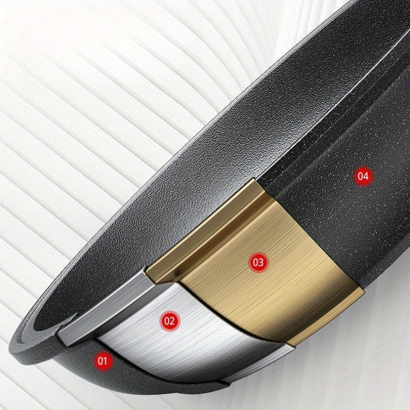 Dreva tutqichi, yopishqoq bo'lmagan qovurish panasi, pancake va tuxumlar uchun ideal tekis pastki qozon, past tutun, gaz pechlari va induksion pechlar uchun mos