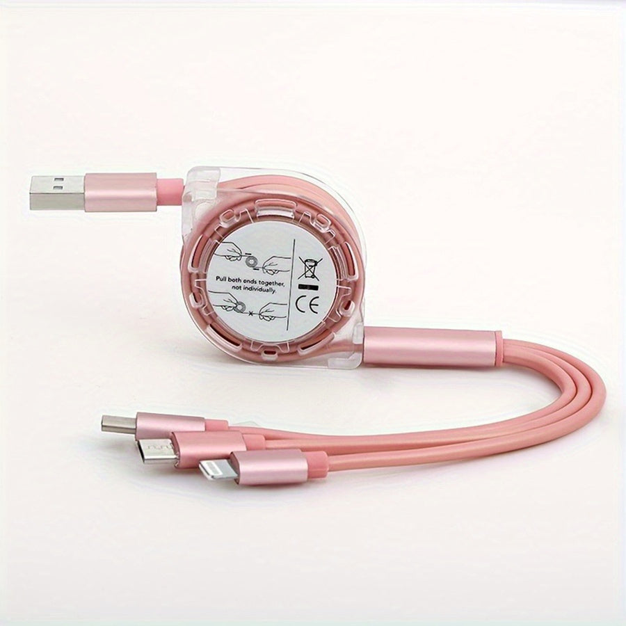 Multi-Device USB Charging Cable Flat PVC Compatible with iPhone, Samsung, Honor, Realme, Xiaomi