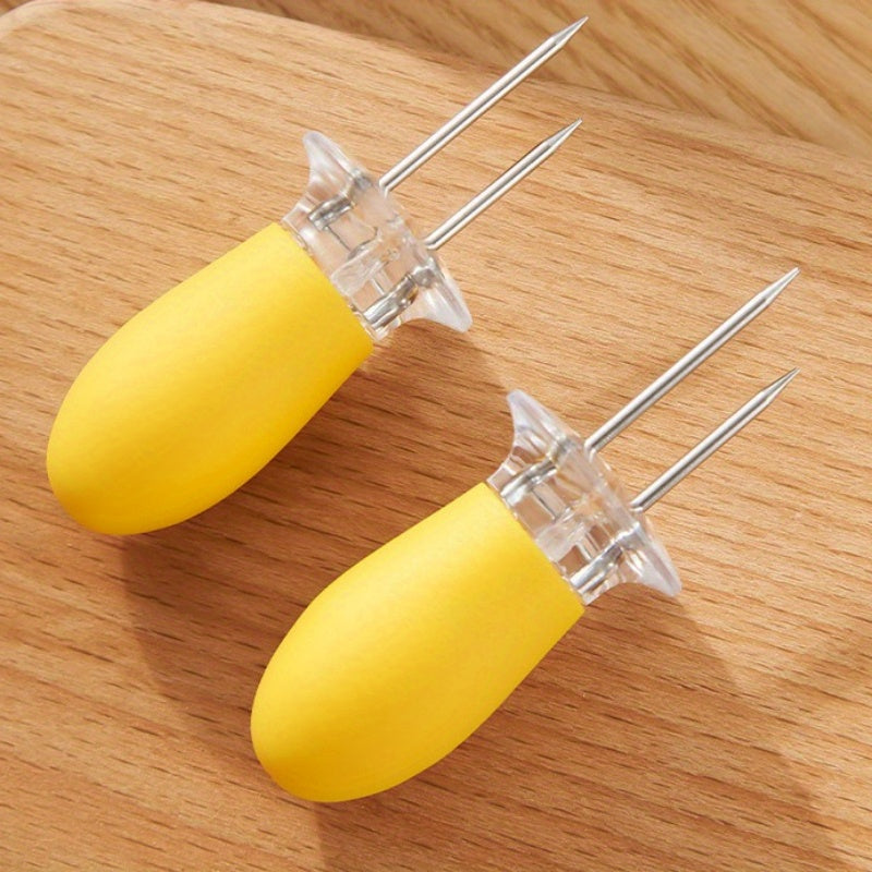 Barbekyu va piknik uchun yopishmaydigan tutqichli zanglamaydigan po'latdan yasalgan makkajo'xori uchi cho'ntaklari to'plami