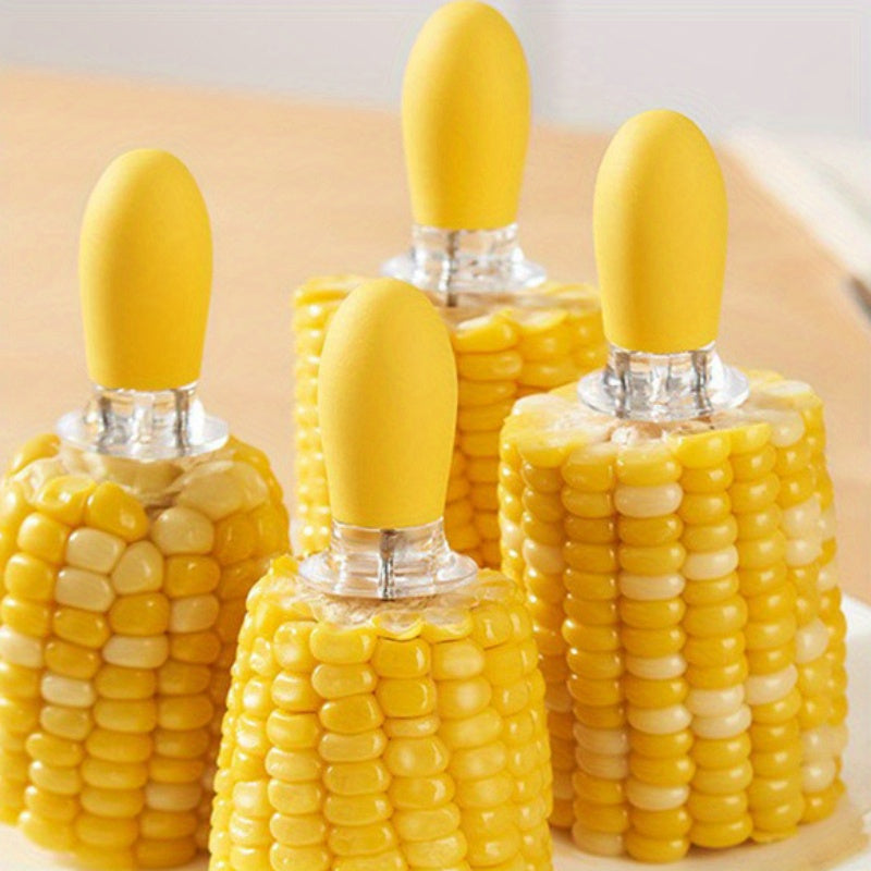 Stainless Steel Corn Cob Fork Set with Non-Slip Handle for BBQ and Picnic