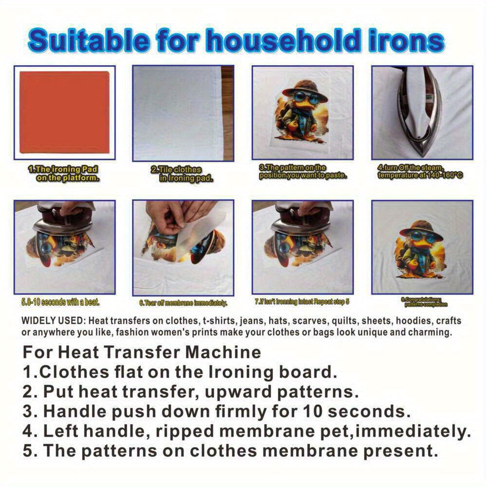Set of 10 Heat Transfer Patches for Clothing and Home Decor