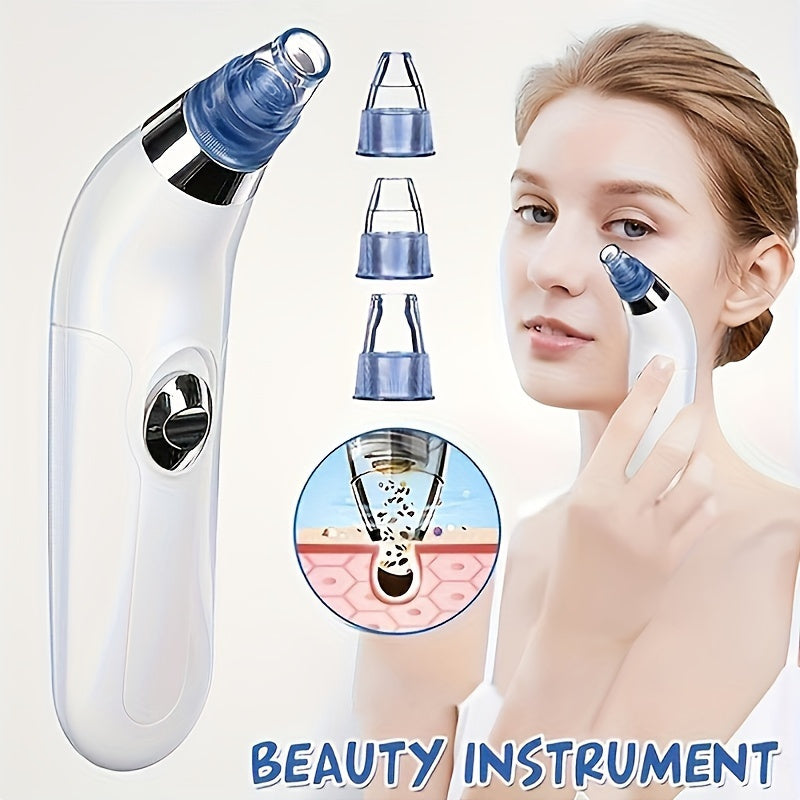 Portable Blackhead Vacuum Cleaner with 4 Nozzles, Gentle, Safe, Battery-Free