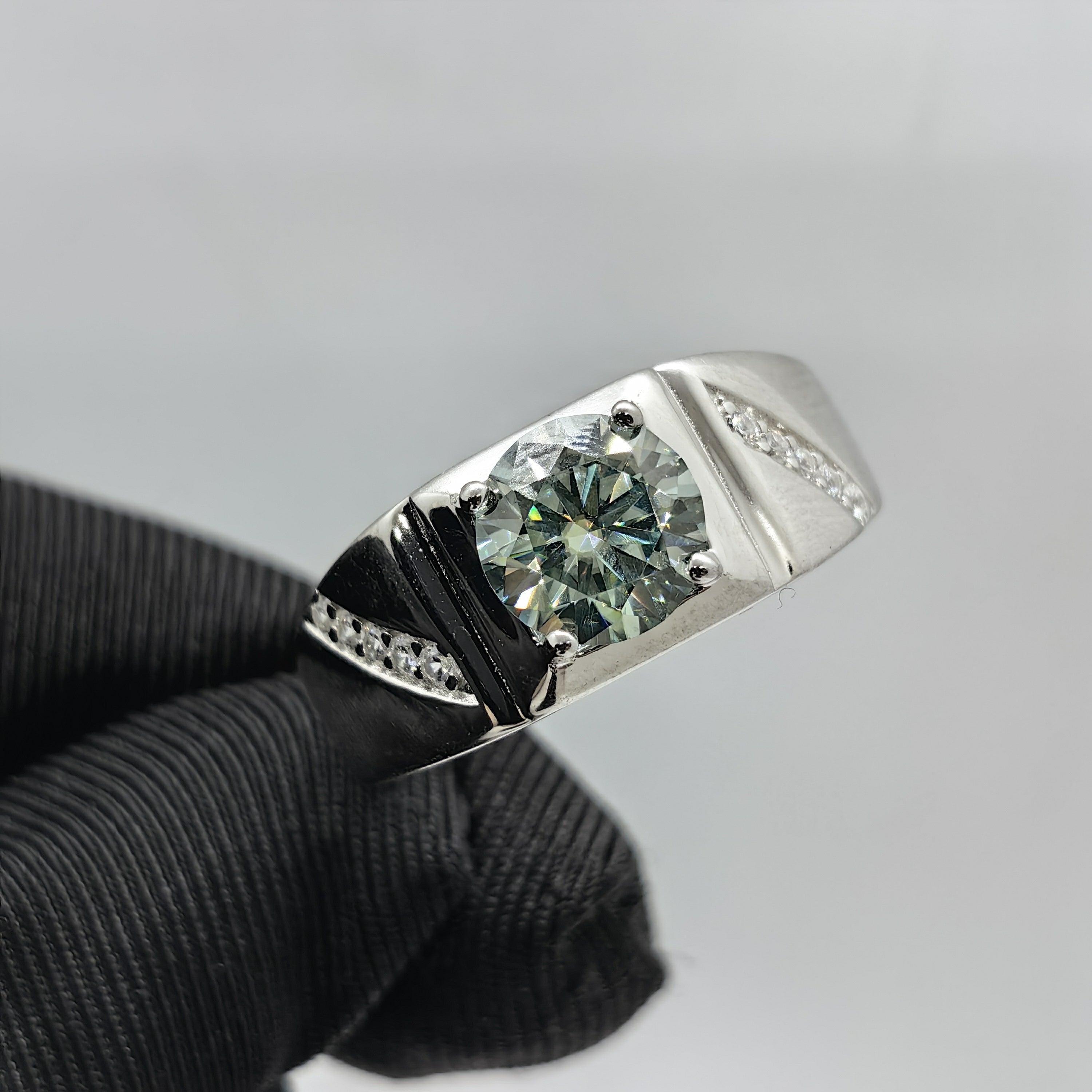 2 Carat Moissanite Ring Sterling Silver 18K Gold Plated Engagement Wedding Jewelry